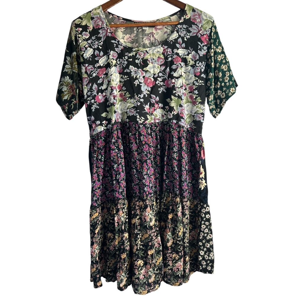 Dress To Kill Women’s One Size Fits All Tiered‎ Patchwork Floral Baby doll Dress